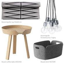 Bloomingville Läufer grafisch grau-schwarz - kleiner Teppich aus Baumwolle