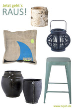 Broste Copenhagen kleine Bambuslaterne Freya in hellblau oder dunkelblau - Windlicht aus Holz