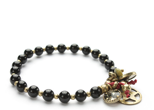 Armband simple single in black-gold von exoal