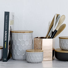 Bloomingville Vorratsdose Small in grau - Aufbewahrungsdose mit Bambusdeckel