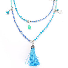 Exoal Kette Holi Collors in aqua-grün-silber - Natursteinkette mit Farbverlauf